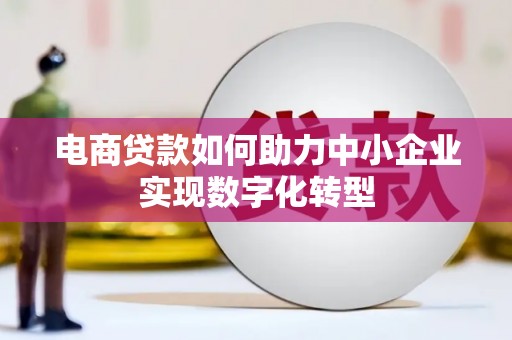 横沥电商贷款如何助力中小企业实现数字化转型