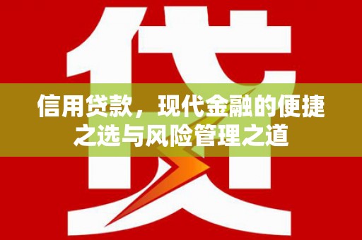 横沥信用贷款，现代金融的便捷之选与风险管理之道