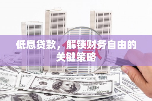 横沥低息贷款，解锁财务自由的关键策略