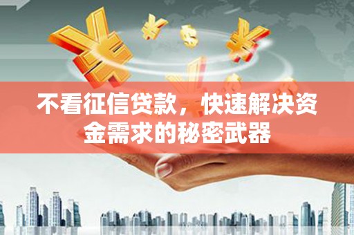 横沥不看征信贷款，快速解决资金需求的秘密武器