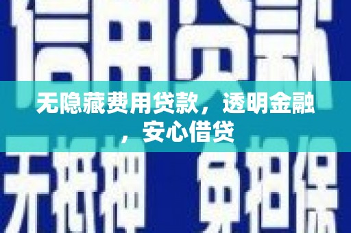 横沥无隐藏费用贷款，透明金融，安心借贷