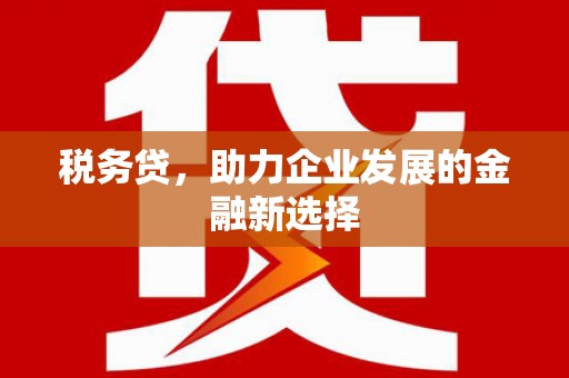 横沥税务贷，助力企业发展的金融新选择