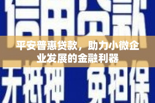 横沥平安普惠贷款，助力小微企业发展的金融利器