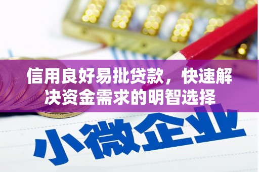 横沥信用良好易批贷款，快速解决资金需求的明智选择