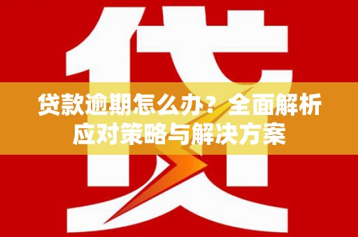 横沥贷款逾期怎么办？全面解析应对策略与解决方案