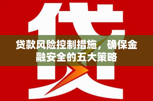 横沥贷款风险控制措施，确保金融安全的五大策略