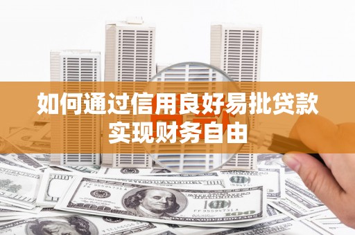 横沥如何通过信用良好易批贷款实现财务自由