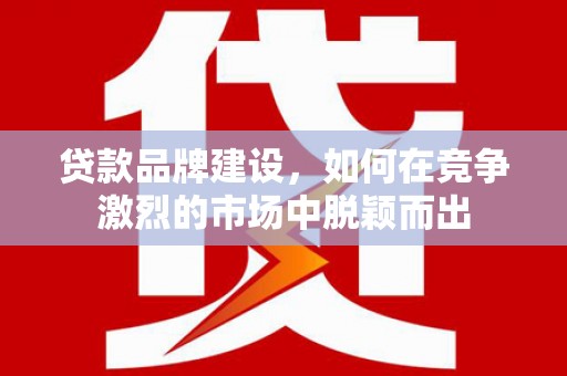 横沥贷款品牌建设，如何在竞争激烈的市场中脱颖而出