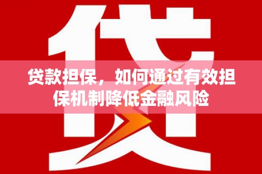 横沥贷款担保，如何通过有效担保机制降低金融风险