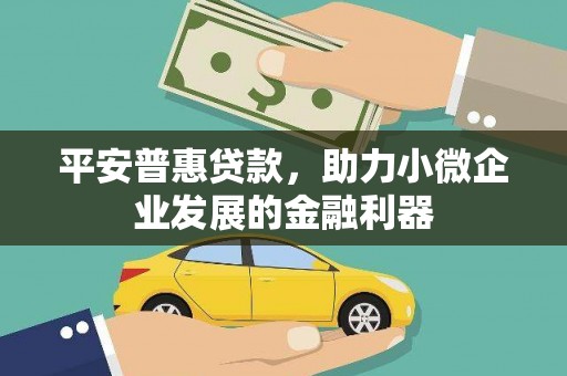 横沥平安普惠贷款，助力小微企业发展的金融利器
