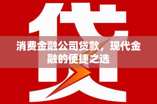 横沥消费金融公司贷款，现代金融的便捷之选