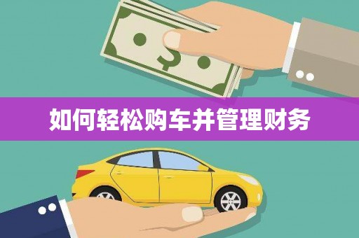 横沥如何轻松购车并管理财务