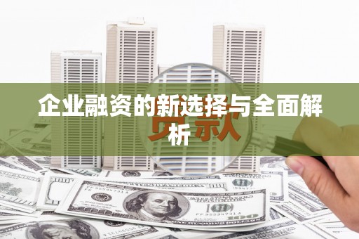 横沥企业融资的新选择与全面解析