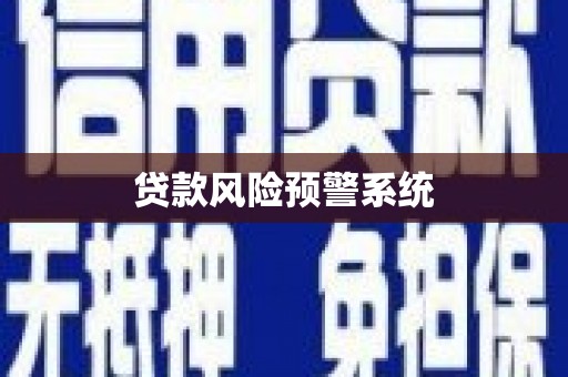 横沥贷款风险预警系统